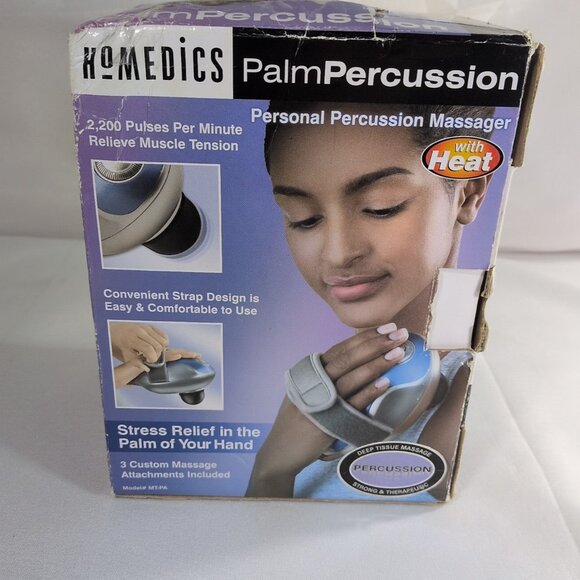 HoMedics MT-PA Palm Percussion Personal Body Heat Massager 3 Head Attachments - Picture 15 of 16